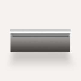 Cartesian Modular Vanity, 24" x 7-1/2" x 21", Tinted Gray Mirror, Full Drawer, Selectable Night Light, 2700K/4000K Temperature (Warm/Cool Light)