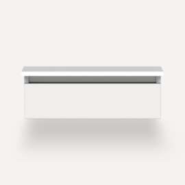 Cartesian Modular Vanity, 24" x 7-1/2" x 21", Satin White, Full Drawer