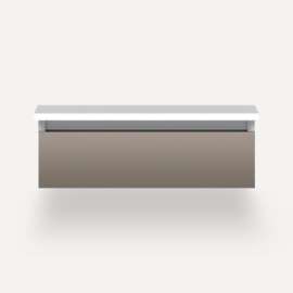 Cartesian Modular Vanity, 24" x 7-1/2" x 21", Satin Bronze, False Front Drawer, Selectable Night Light, 2700K/4000K Temperature (Warm/Cool Light)