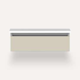 Cartesian Modular Vanity, 24" x 7-1/2" x 21", Matte Sand, False Front Drawer