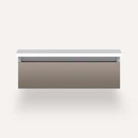 Cartesian Modular Vanity, 24" x 7-1/2" x 21", Satin Bronze, Tip Out Drawer, Selectable Night Light, 2700K/4000K Temperature (Warm/Cool Light)