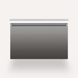 Cartesian Modular Vanity, 24" x 15" x 21", Tinted Gray Mirror, Full Drawer, Selectable Night Light, 2700K/4000K Temperature (Warm/Cool Light)