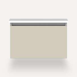 Cartesian Modular Vanity, 24" x 15" x 21", Matte Sand, Full Drawer