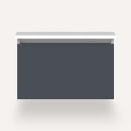 Cartesian Modular Vanity, 24" x 15" x 21", Matte Slate, Full Drawer, Selectable Night Light, 2700K/4000K Temperature (Warm/Cool Light)