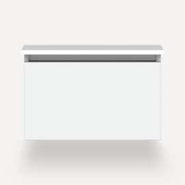Cartesian Modular Vanity, 24" x 15" x 21", Matte White, Full Drawer