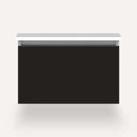 Cartesian Modular Vanity, 24" x 15" x 21", Matte Black, Full Drawer