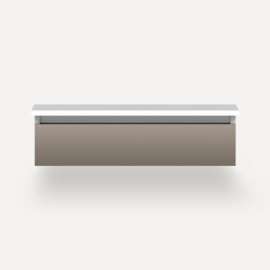 Cartesian Modular Vanity, 30" x 7-1/2" x 21", Satin Bronze, Plumbing Drawer