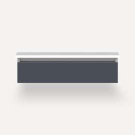 Cartesian Modular Vanity, 30" x 7-1/2" x 21", Matte Slate, Plumbing Drawer, Selectable Night Light, 2700K/4000K Temperature (Warm/Cool Light)