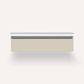 Cartesian Modular Vanity, 30" x 7-1/2" x 21", Matte Sand, False Front Drawer