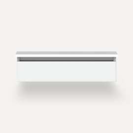 Cartesian Modular Vanity, 30" x 7-1/2" x 21", Matte White, False Front Drawer