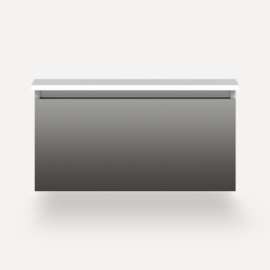 Cartesian Modular Vanity, 30" x 15" x 21", Tinted Gray Mirror, Full Drawer, Selectable Night Light, 2700K/4000K Temperature (Warm/Cool Light)
