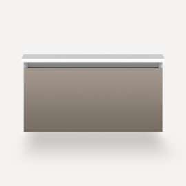 Cartesian Modular Vanity, 30" x 15" x 21", Satin Bronze, Full Drawer, Selectable Night Light, 2700K/4000K Temperature (Warm/Cool Light)
