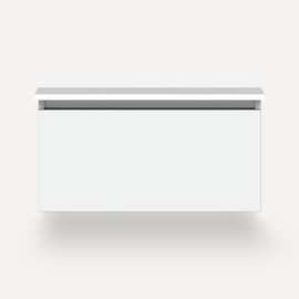 Cartesian Modular Vanity, 30" x 15" x 21", Matte White, Full Drawer