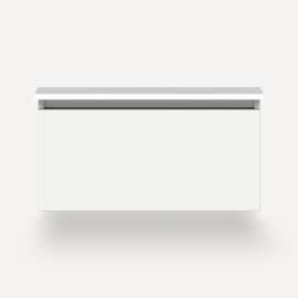 Cartesian Modular Vanity, 30" x 15" x 21", White, Plumbing Drawer, Selectable Night Light, 2700K/4000K Temperature (Warm/Cool Light)