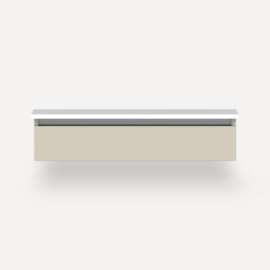 Cartesian Modular Vanity, 36" x 7-1/2" x 21", Matte Sand, Full Drawer, Selectable Night Light, 2700K/4000K Temperature (Warm/Cool Light)