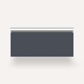 Cartesian Modular Vanity, 36" x 15" x 21", Matte Slate, Full Drawer, Selectable Night Light, 2700K/4000K Temperature (Warm/Cool Light)