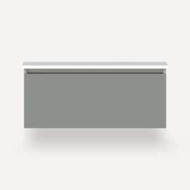 Cartesian Modular Vanity, 36" x 15" x 21", Matte Gray, Full Drawer