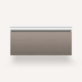 Cartesian Modular Vanity, 36" x 15" x 21", Satin Bronze, Plumbing Drawer, Selectable Night Light, 2700K/4000K Temperature (Warm/Cool Light)