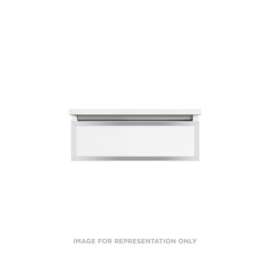 Profiles Modular Vanity, 24" x 7-1/2" x 21", Matte Gray, Chrome Frame, Full Drawer, Selectable Night Light, 2700K/4000K Temperature (Warm/Cool Light)