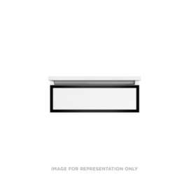 Profiles Modular Vanity, 24" x 7-1/2" x 21", Matte Black, Matte Black Frame, Full Drawer, Selectable Night Light, 2700K/4000K Temperature (Warm/Cool Light)