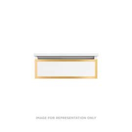 Profiles Modular Vanity, 24" x 7-1/2" x 21", Matte Black, Matte Gold Frame, Plumbing Drawer, Selectable Night Light, 2700K/4000K Temperature (Warm/Cool Light)