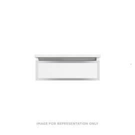 Profiles Modular Vanity, 24" x 7-1/2" x 21", Matte Gray, Chrome Frame, False Front Drawer