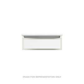 Profiles Modular Vanity, 24" x 7-1/2" x 21", Matte Gray, Polished Nickel Frame, False Front Drawer, Selectable Night Light, 2700K/4000K Temperature (Warm/Cool Light)