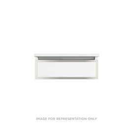 Profiles Modular Vanity, 24" x 7-1/2" x 21", Satin White, Polished Nickel Frame, Tip Out Drawer, Selectable Night Light, 2700K/4000K Temperature (Warm/Cool Light)