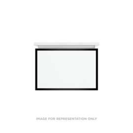 Profiles Modular Vanity, 24" x 15" x 21", White, Matte Black Frame, Full Drawer, Selectable Night Light, 2700K/4000K Temperature (Warm/Cool Light)