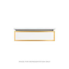 Profiles Modular Vanity, 30" x 7-1/2" x 21", Matte White, Matte Gold Frame, Full Drawer, Selectable Night Light, 2700K/4000K Temperature (Warm/Cool Light)