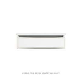Profiles Modular Vanity, 30" x 7-1/2" x 21", Matte White, Polished Nickel Frame, False Front Drawer, Selectable Night Light, 2700K/4000K Temperature (Warm/Cool Light)