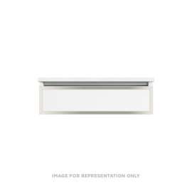 Profiles Modular Vanity, 30" x 7-1/2" x 21", Matte Gray, Polished Nickel Frame, False Front Drawer