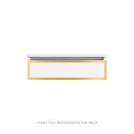 Profiles Modular Vanity, 30" x 7-1/2" x 21", Matte Gray, Matte Gold Frame, False Front Drawer, Selectable Night Light, 2700K/4000K Temperature (Warm/Cool Light)