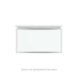 Profiles Modular Vanity, 30" x 15" x 21", Tinted Gray Mirror, Chrome Frame, Full Drawer, Selectable Night Light, 2700K/4000K Temperature (Warm/Cool Light)