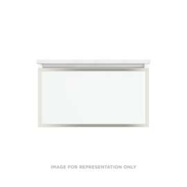 Profiles Modular Vanity, 30" x 15" x 21", Matte Black, Polished Nickel Frame, Full Drawer, Selectable Night Light, 2700K/4000K Temperature (Warm/Cool Light)