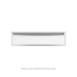 Profiles Modular Vanity, 36" x 7-1/2" x 21", Matte Gray, Chrome Frame, Plumbing Drawer, Selectable Night Light, 2700K/4000K Temperature (Warm/Cool Light)