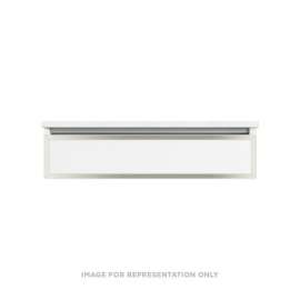 Profiles Modular Vanity, 36" x 7-1/2" x 21", White, Polished Nickel Frame, False Front Drawer, Selectable Night Light, 2700K/4000K Temperature (Warm/Cool Light)