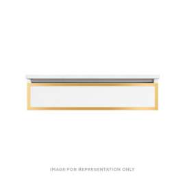 Profiles Modular Vanity, 36" x 7-1/2" x 21", Matte White, Matte Gold Frame, False Front Drawer