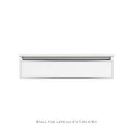 Profiles Modular Vanity, 36" x 7-1/2" x 21", Matte Gray, Chrome Frame, False Front Drawer, Selectable Night Light, 2700K/4000K Temperature (Warm/Cool Light)