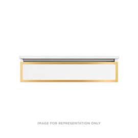 Profiles Modular Vanity, 36" x 7-1/2" x 21", Matte Gray, Matte Gold Frame, Tip Out Drawer