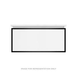 Profiles Modular Vanity, 36" x 7-1/2" x 21", White, Matte Black Frame, Tip Out Drawer, Selectable Night Light, 2700K/4000K Temperature (Warm/Cool Light)