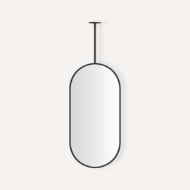 Hanging Pill Framed Mirror, 20" x 40" x 1-7/8", Matte Black