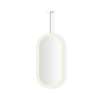 Hanging Pill Framed Mirror, 20" x 40" x 1-7/8", Polished SS, Perimeter Light Pattern, Warm White (3000K), Dimmable