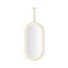 Hanging Pill Framed Mirror, 20" x 40" x 1-7/8", Brass, Perimeter Light Pattern, Warm White (3000K), Dimmable