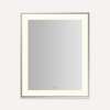 Sculpt Lighted Mirror, 25" x 31" x 2-1/4", Slim Museum Frame, Polished Nickel, Perimeter Light Pattern, Warm White (3000K), Dimmable, Defogger