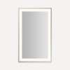 Sculpt Lighted Mirror, 25" x 41" x 2-1/4", Slim Museum Frame, Chrome, Perimeter Light Pattern, Warm White (3000K), Dimmable, Defogger