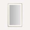 Sculpt Lighted Mirror, 25" x 41" x 2-1/4", Slim Museum Frame, Polished Nickel, Perimeter Light Pattern, Warm White (3000K), Dimmable, Defogger, Title 24 Compliant