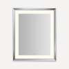 Sculpt Lighted Mirror, 27" x 33" x 2-5/16", Chamfer Museum Frame, Chrome, Perimeter Light Pattern, Warm White (3000K), Dimmable, Defogger