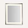 Sculpt Lighted Mirror, 27" x 33" x 2-5/16", Chamfer Museum Frame, Polished Nickel, Perimeter Light Pattern, Warm White (3000K), Dimmable, Defogger