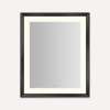 Sculpt Lighted Mirror, 27" x 33" x 2-5/16", Chamfer Museum Frame, Matte Black, Perimeter Light Pattern, Warm White (3000K), Dimmable, Defogger, Title 24 Compliant